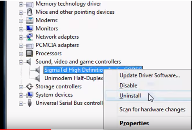 unimodem half-duplex audio device driver download windows 7